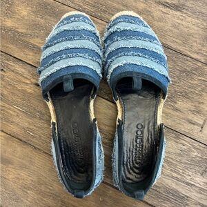 Jimmy Choo Striped Denim Espadrilles